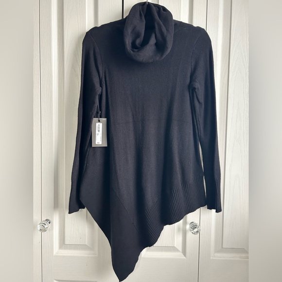 NWT Black Asymmetrical Cowl Neck Sweater - Picture 1 of 6